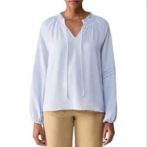 Women’s Blouse XXL Social Standard by Sanctuary Tallie Long Sleeve Peasant Blue